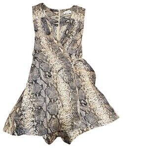 Calvin Klein Womens Size 4 Snake Print Faux Wrap Sleeveless Romper